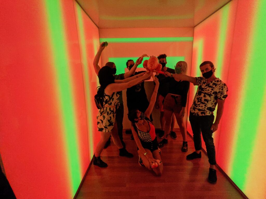 Team building group in a circle